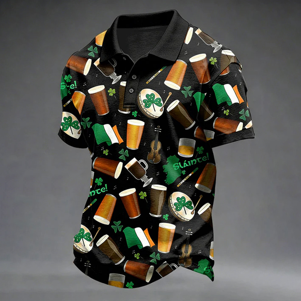 St Patrick's Day 2026 Polo Shirt Beer Festival St Patrick Of Ireland Clothes Gift Ideas