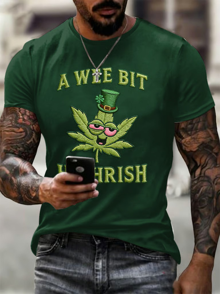 St Patrick's Day A Wee Bit Highrish T-Shirt Funny St Patricks Day Shirts Gifts For Holiday
