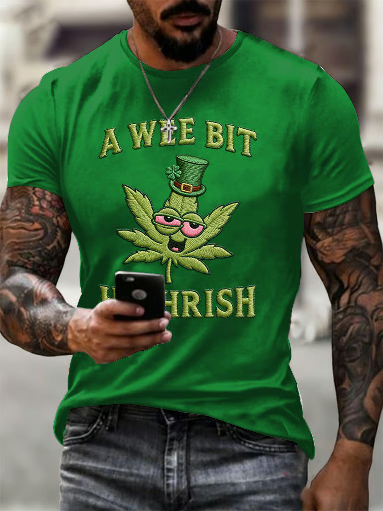 St Patrick's Day A Wee Bit Highrish T-Shirt Funny St Patricks Day Shirts Gifts For Holiday