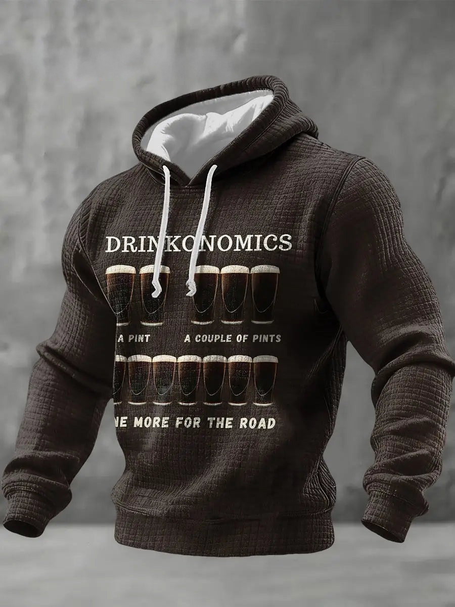 St Patricks Day Beer Checkered Graphic Cotton Hoodie Funny Irish Drinking Gift For Men