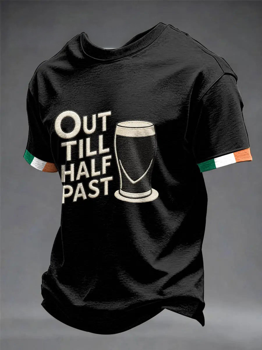 St Patricks Day Beer Graphic Short Sleeve T-Shirt Funny Irish Saint Patrick's Day Lucky Clover Gift Men