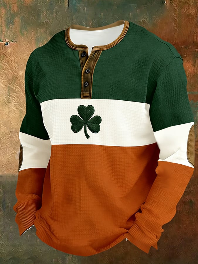 St Patricks Day Button Long Sleeve Shirt The Irish Day St Pattys Day Outfit Gifts For Grandpa