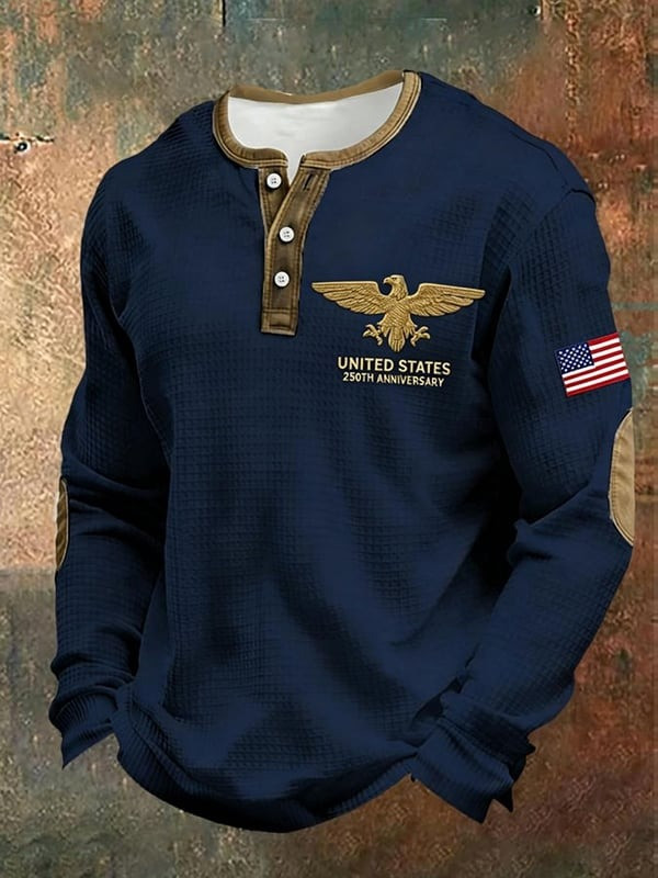 St Patricks Day Button Long Sleeve Shirt Vintage Irish Eagle Long Sleeve Top Best Gift For Friends And Family