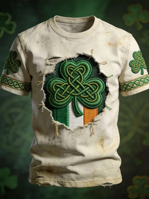 St Patricks Day Celtic Knot Clover Graphic T-Shirt Lucky Irish Tee Best Gift For Him