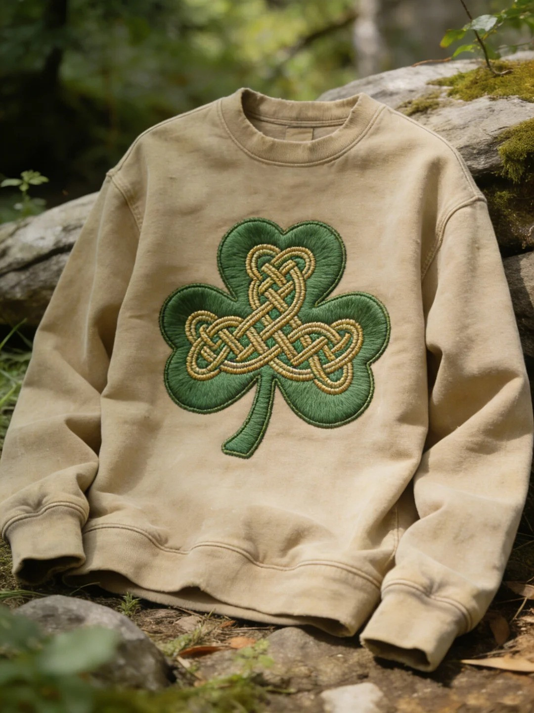 St Patricks Day Celtic Knot Shamrock Graphic Sweatshirt Irish Pride Outfit Gift For Men