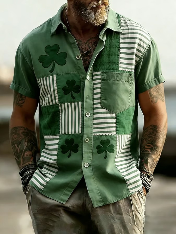 St Patricks Day Celtic Shamrock Hawaii Shirt Irish Pocket Clover Top Best Gift Ideas