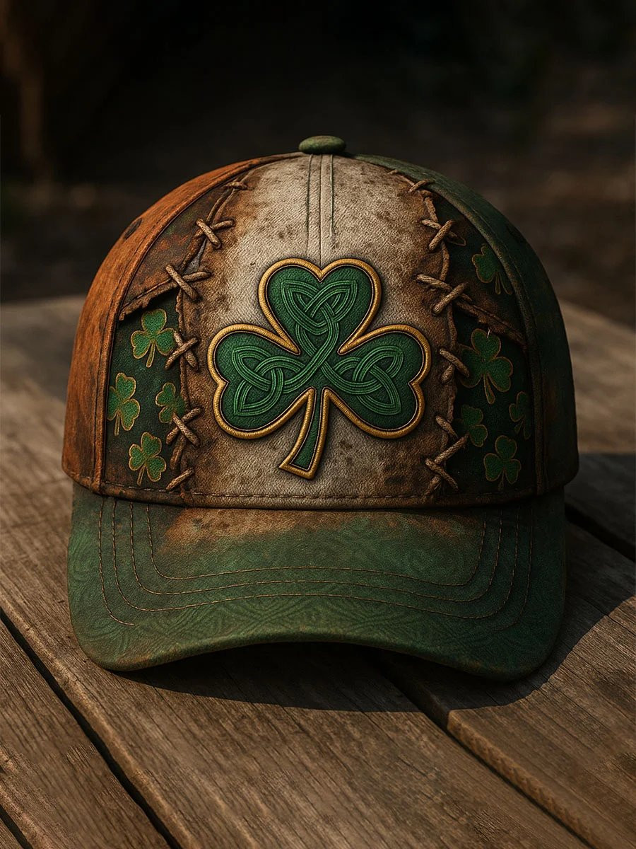 St Patricks Day Clover Art Vintage Art Lucky Day St Patrick's Day Cap Best Gifts For Father