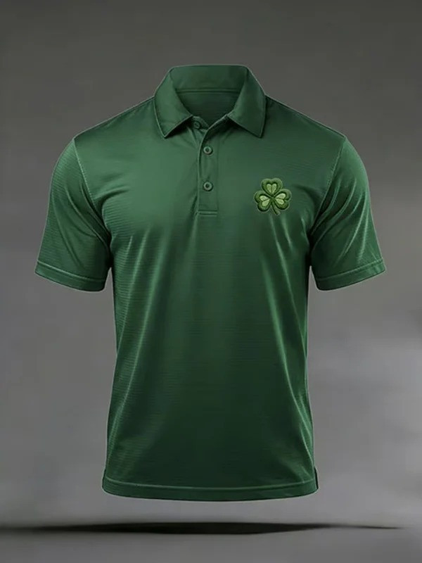 St Patrick's Day Clover Polo Shirt Men Irish Lucky Print Best Gift For Irish Men
