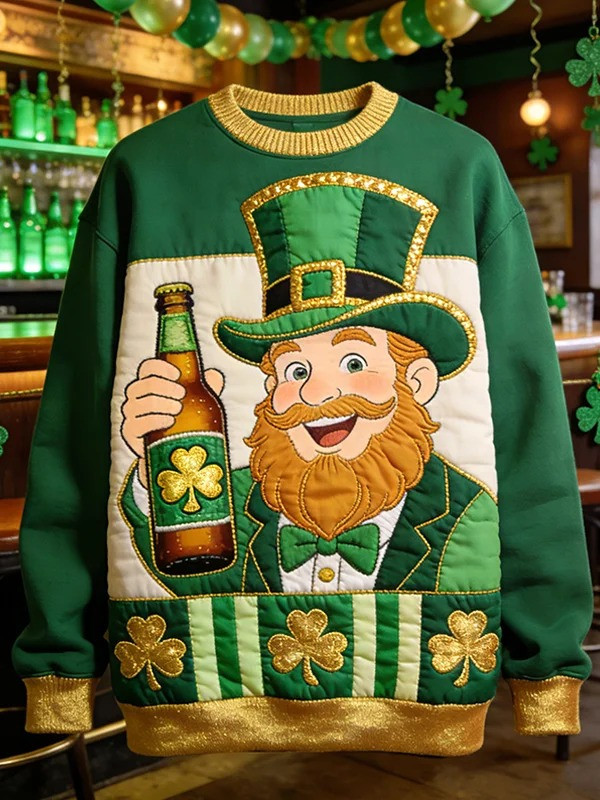 St Patricks Day Drinking Graphic Sweatshirt Saint Patrick's Day Funny Irish Beer Outfit Best Gift For Men