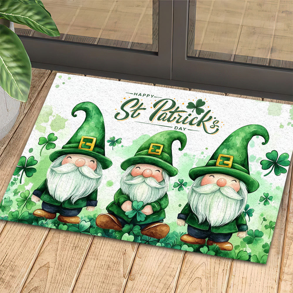 St Patricks Day Gnome Doormat Green Gnomes Doormat For Home Decor Housewarming Gift Welcome Mat Gift