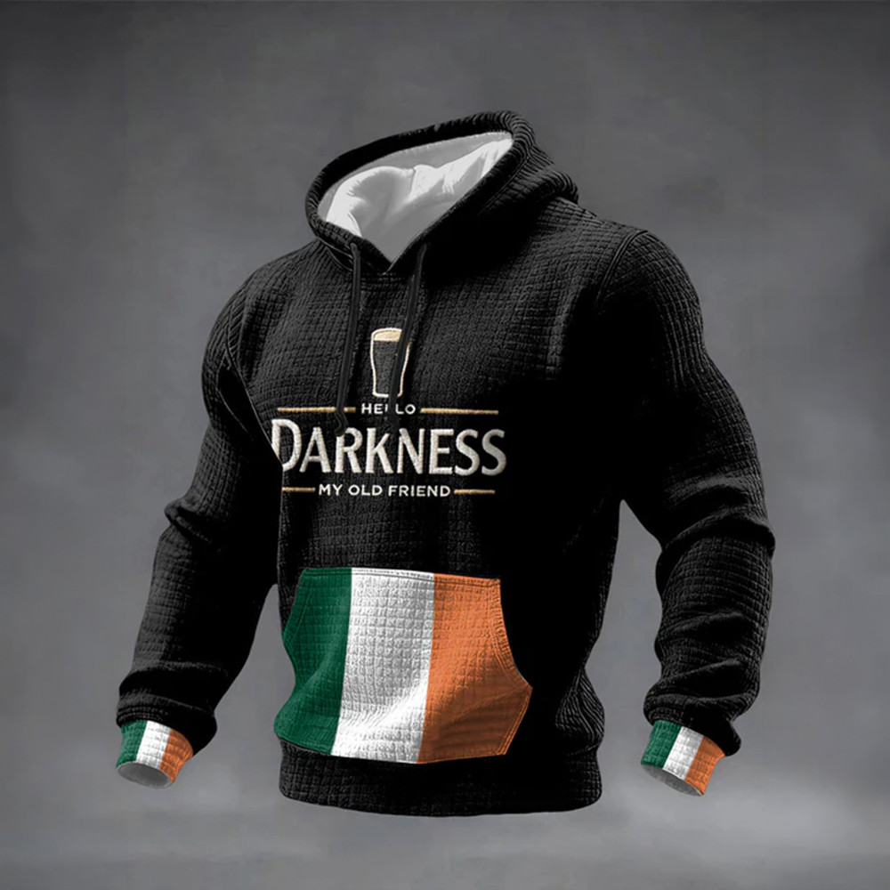 St Patrick's Day Hello Darkness My Old Friend Hoodie Tricolor Flag St Patrick's Day Outfit
