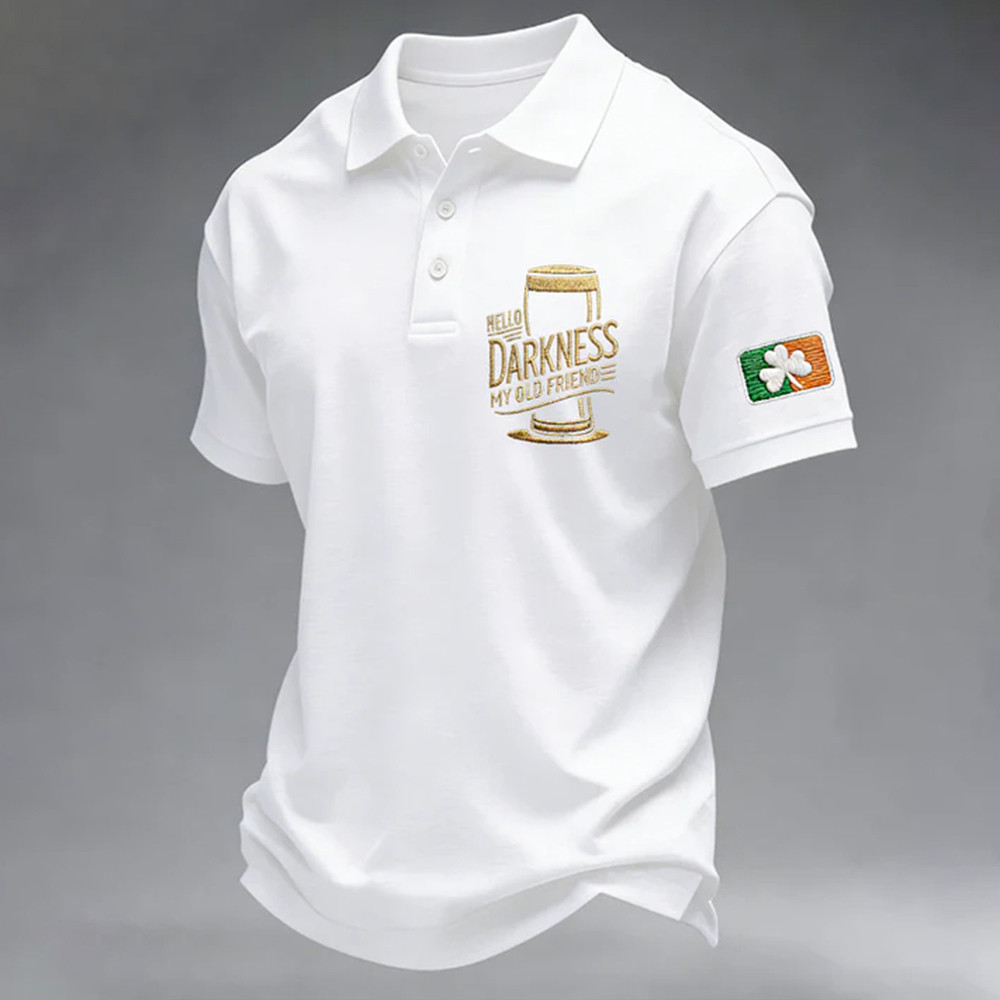 St Patrick's Day Hello Darkness My Old Friend Polo Shirt Saint Patrick's Day 2026 Clothes