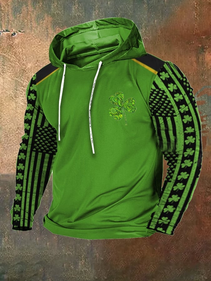 St Patricks Day Hoodie Clover Pattern Saint Patricks Day Outfits Holiday Gift Ideas