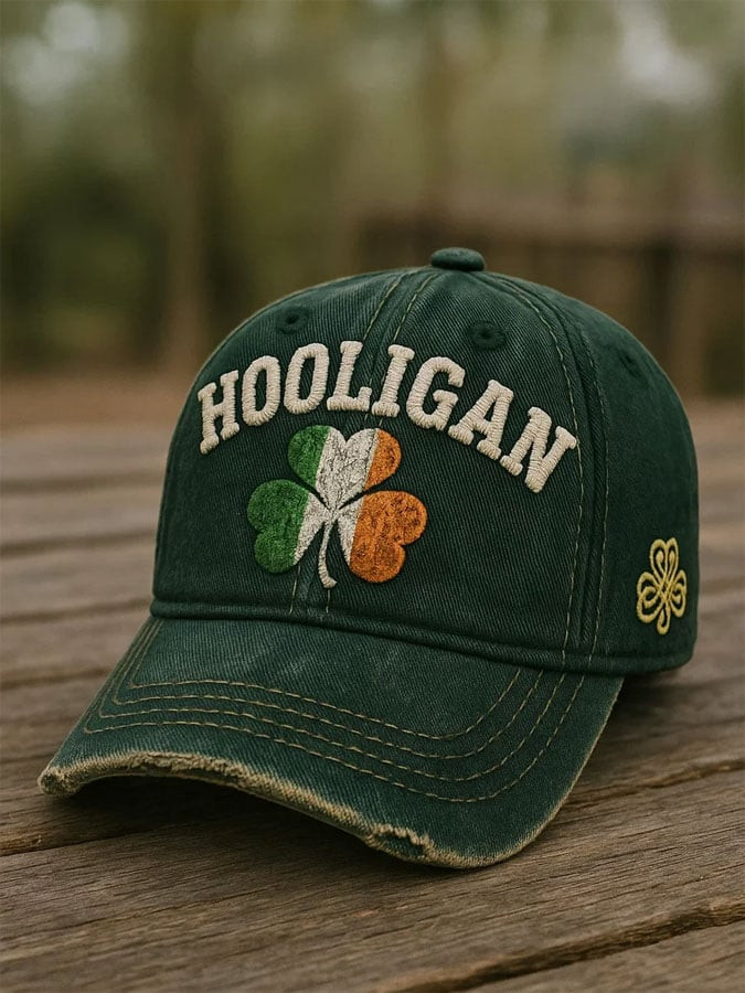 St Patrick's Day Hooligan Hat Shamrock Design St Patrick's Day Baseball Cap Gifts For Boyfriend