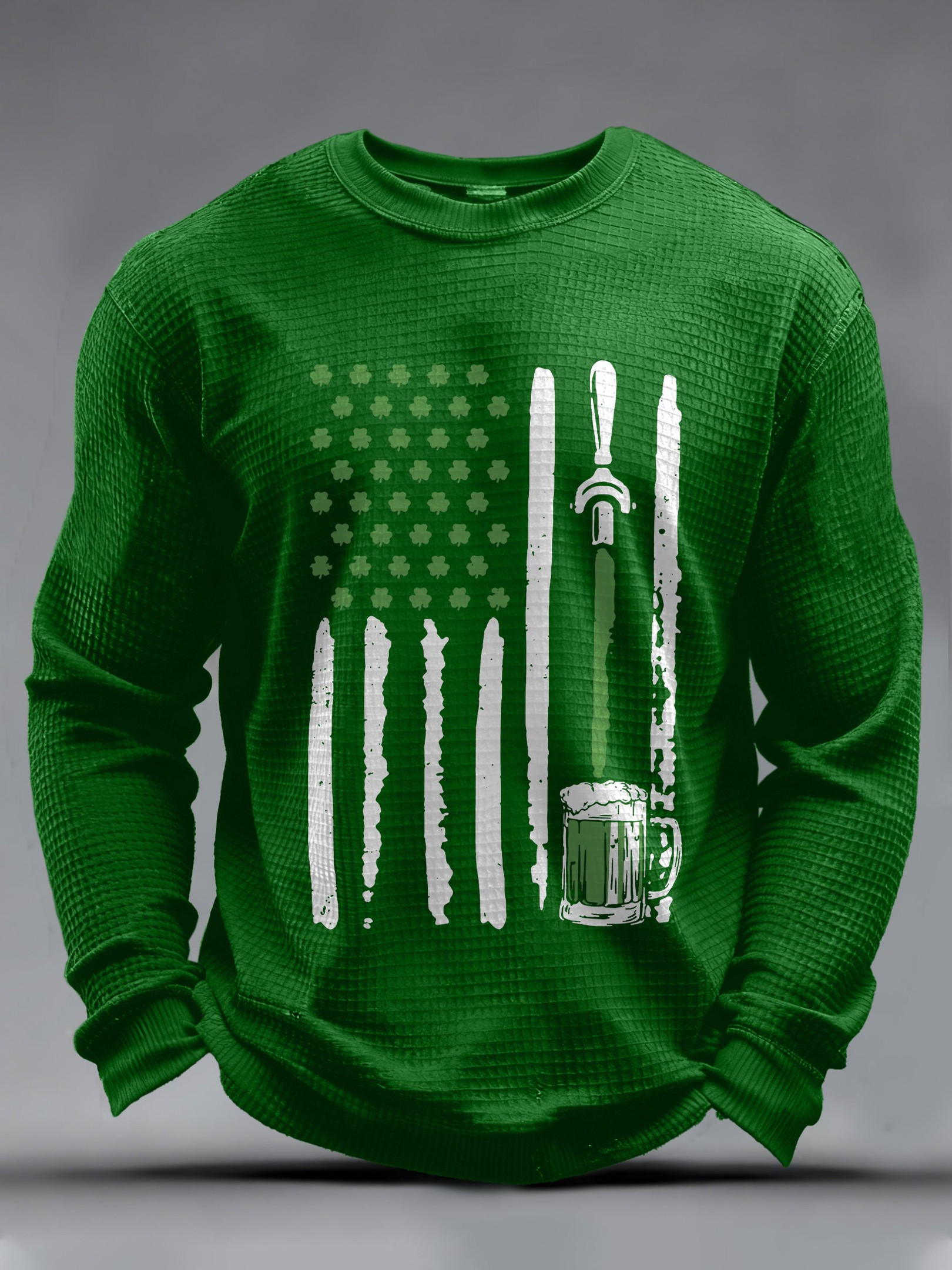 St Patrick's Day Irish American Flag Draft Beer Shamrock Long Sleeve Shirt Festive Irish Gifts