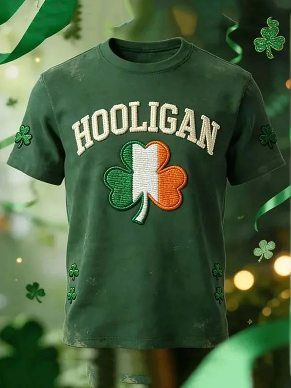 St Patricks Day Irish Flag Shamrock Hooligan T-Shirt Saint Patrick's Day Irish Pride Best Gift Men