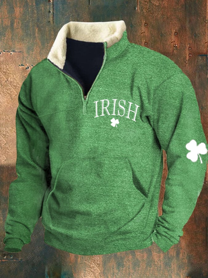 St Patricks Day Irish Stand Up Collar Sweatshirt St Pattys Day Outfit Boyfriend Gift Ideas
