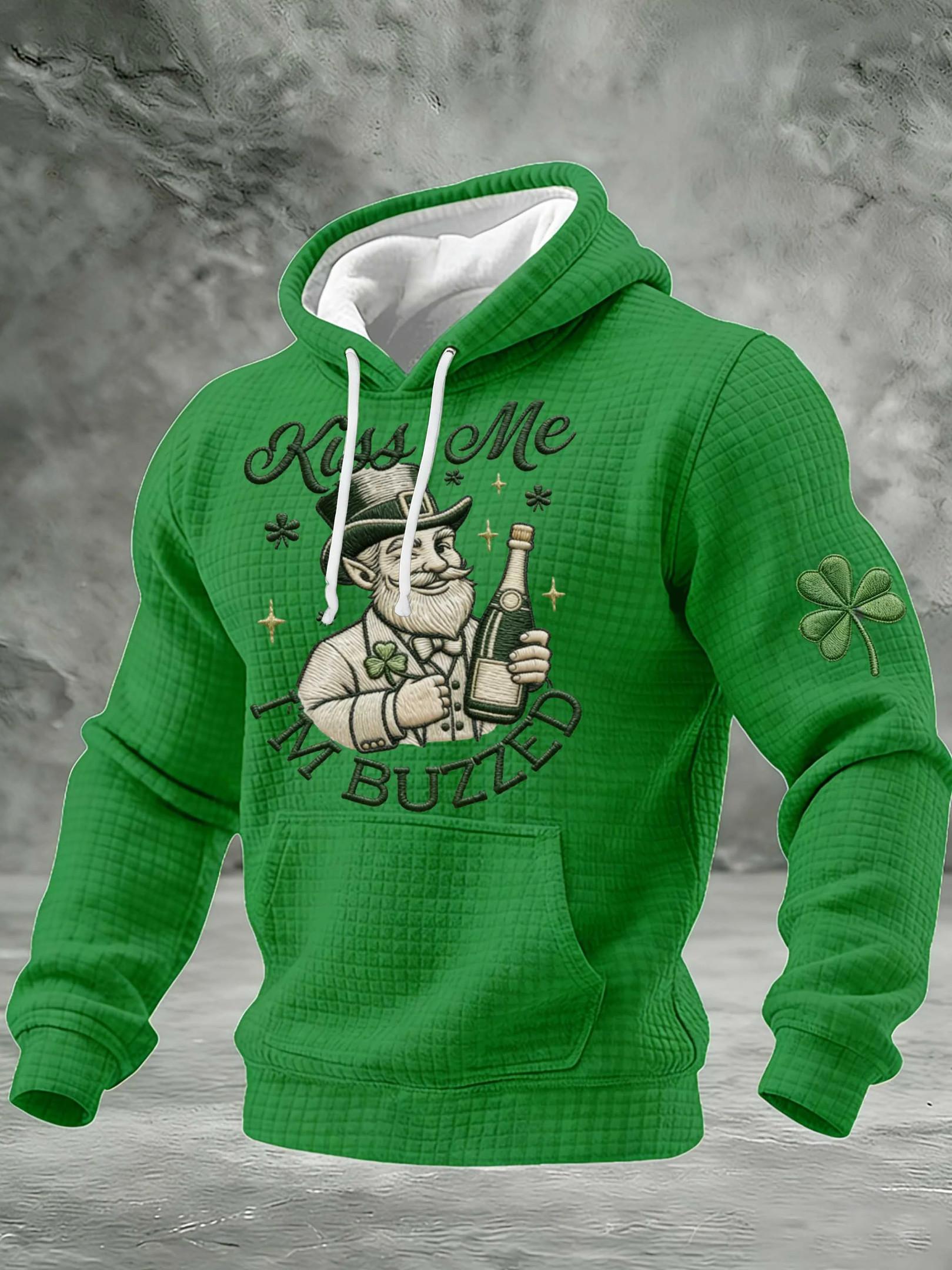 St Patrick's Day Kiss Me I'm Buzzed Hoodie Holiday Apparel Irish Theme Gift Ideas