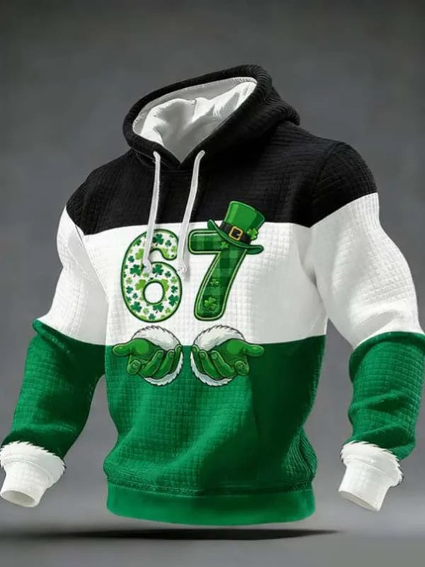 St Patricks Day Leprechaun Shamrock Hoodie Saint Patrick's Day Irish Lucky Clover Gift Men