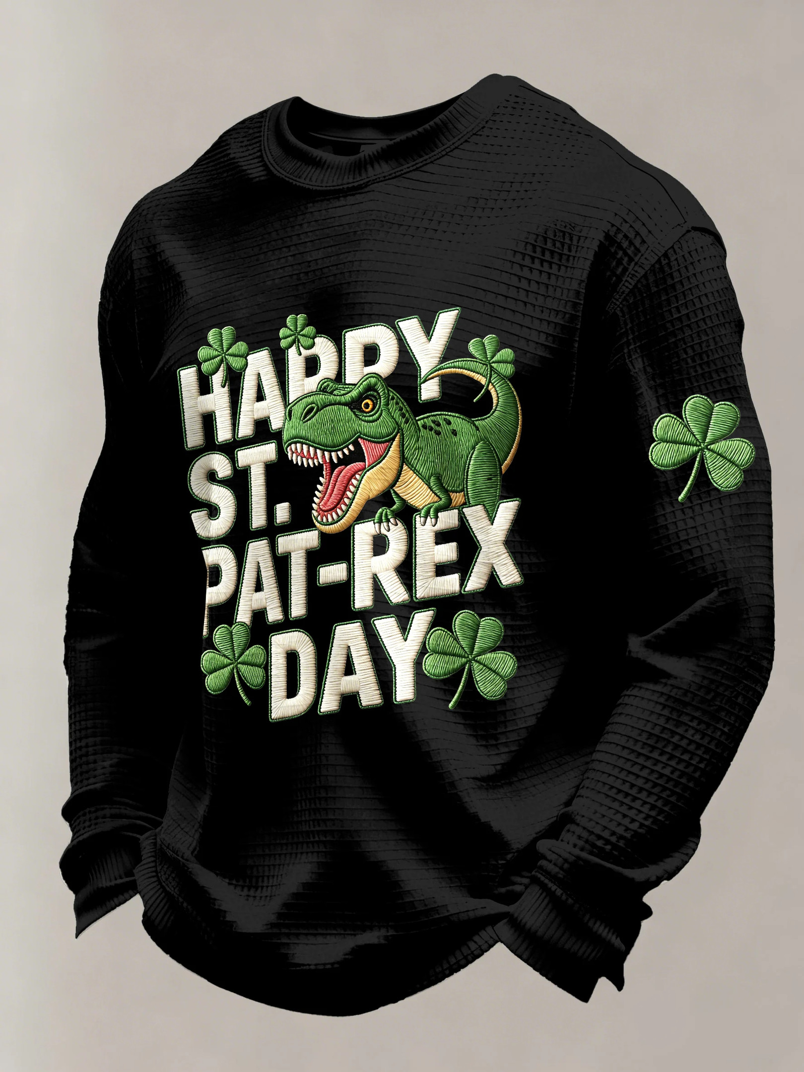 St Patricks Day Long Sleeve T-Shirt Happy St Pat Rex Dabbing Shamrock Irish Good Luck Gifts