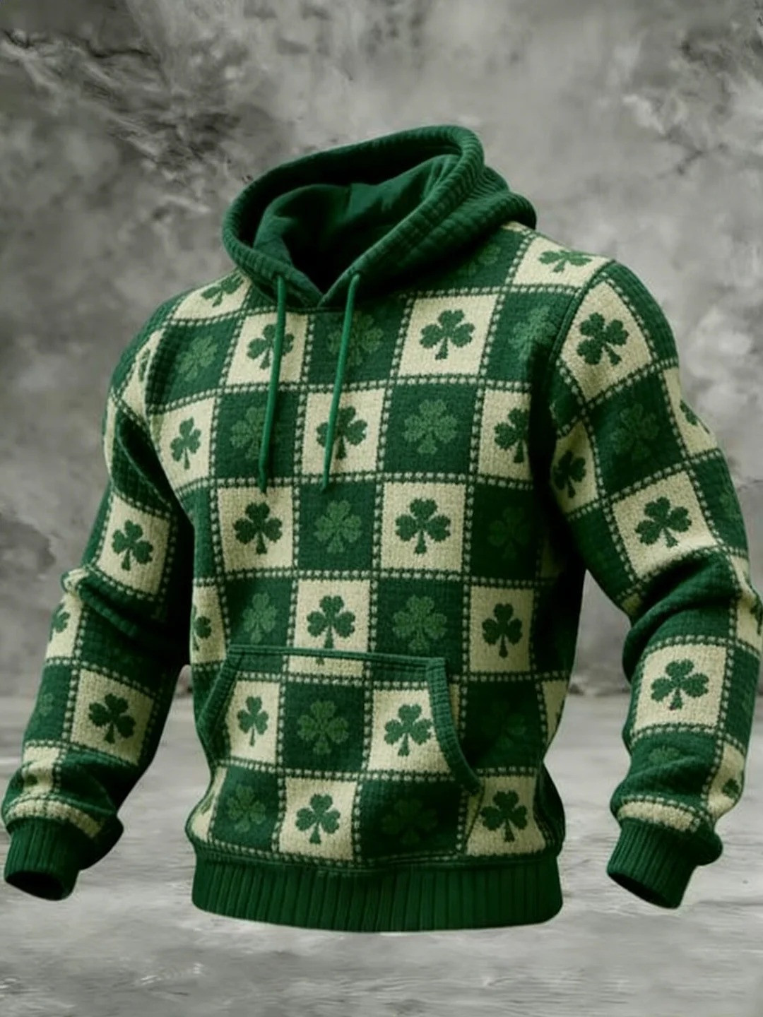 St Patricks Day Lucky Clover Color Block Hoodie Saint Patrick's Day Irish Shamrock Gift Men