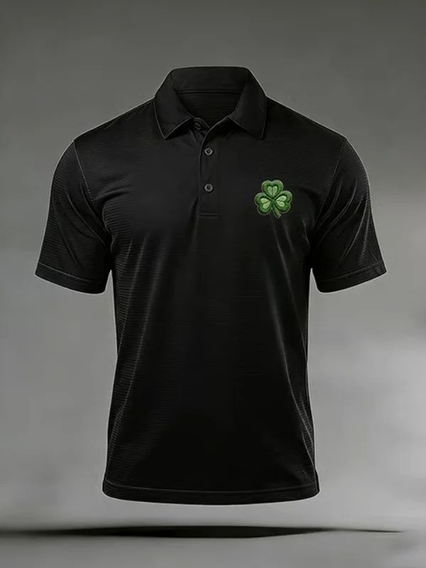 St Patrick's Day Lucky Clover Polo Shirt Men Irish Pride Best Gift For Irish