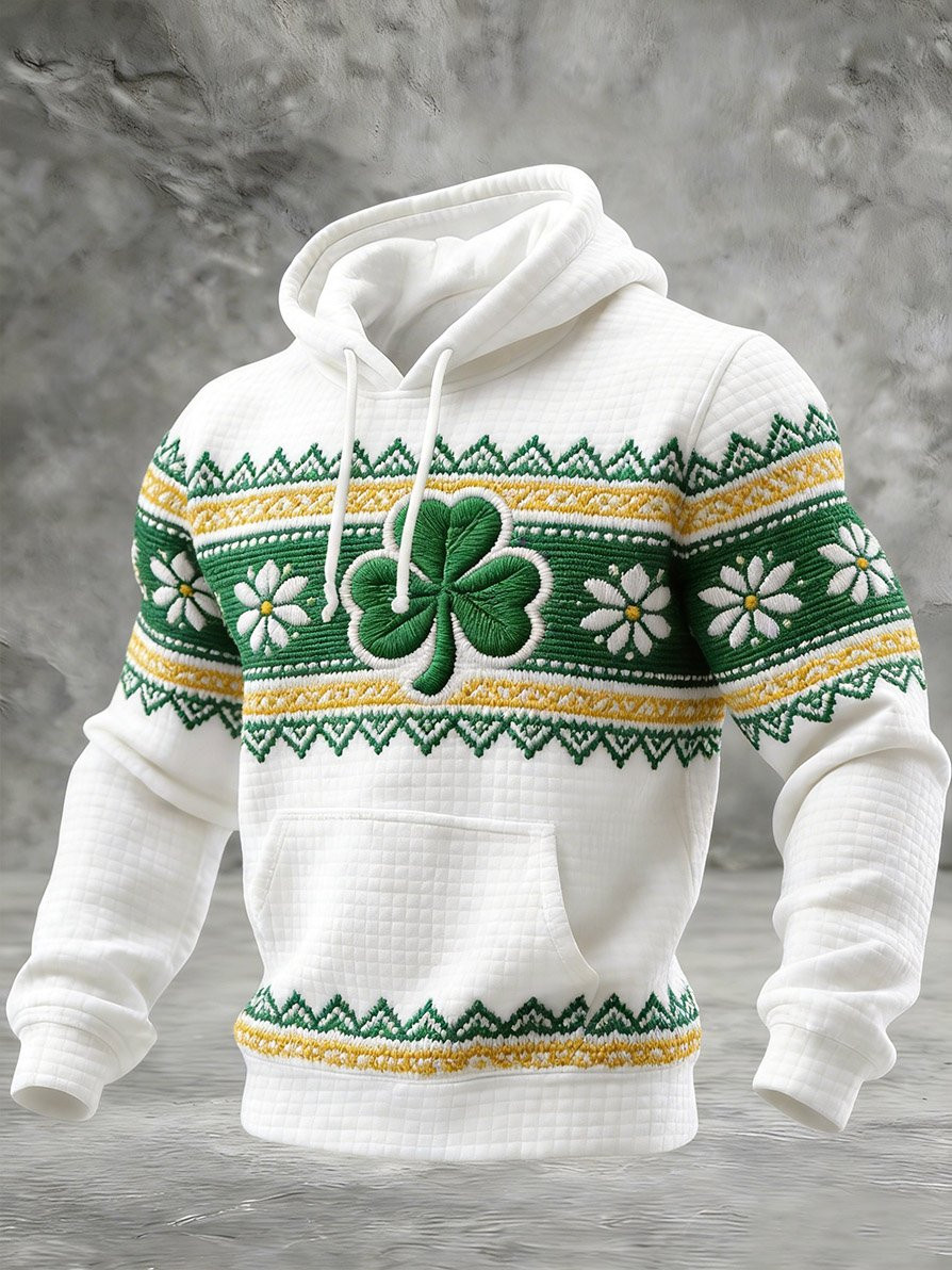 St Patrick's Day Lucky Shamrock Vintage Hoodie St Pattys Day Outfit Saint Patrick's Day Gifts