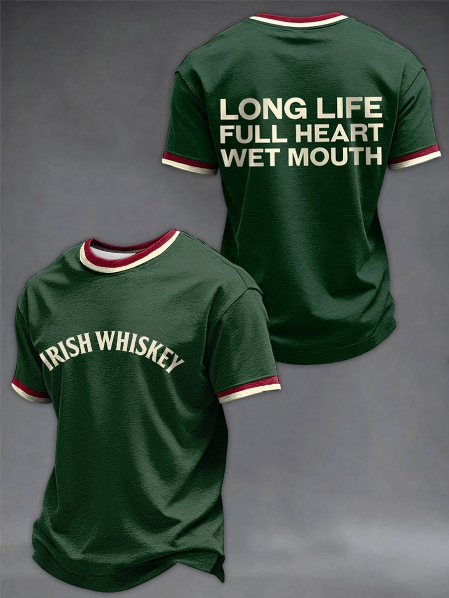 St Patrick's Day Outfits Irish Whiskey Long Life Full Heart Wet Mouth Shirt St Patrick Gifts