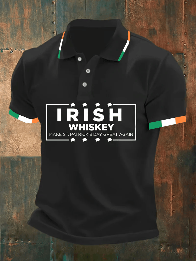 St Patrick's Day Outfits Irish Whiskey Made Polo Shirt Make St Patrick's Day Great Again Shirt