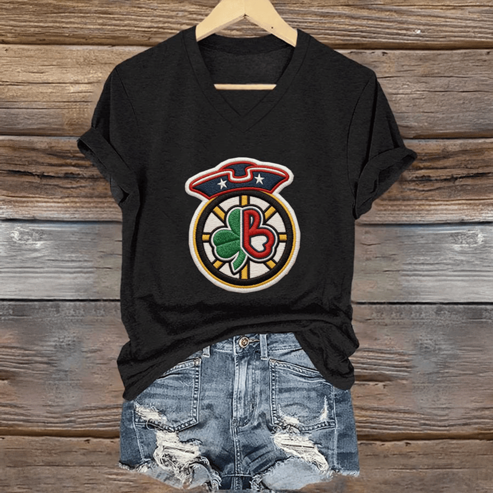 St Patrick's Day Patriots Football V-Neck Shirt Football Clothes Unique Gift For Wife
