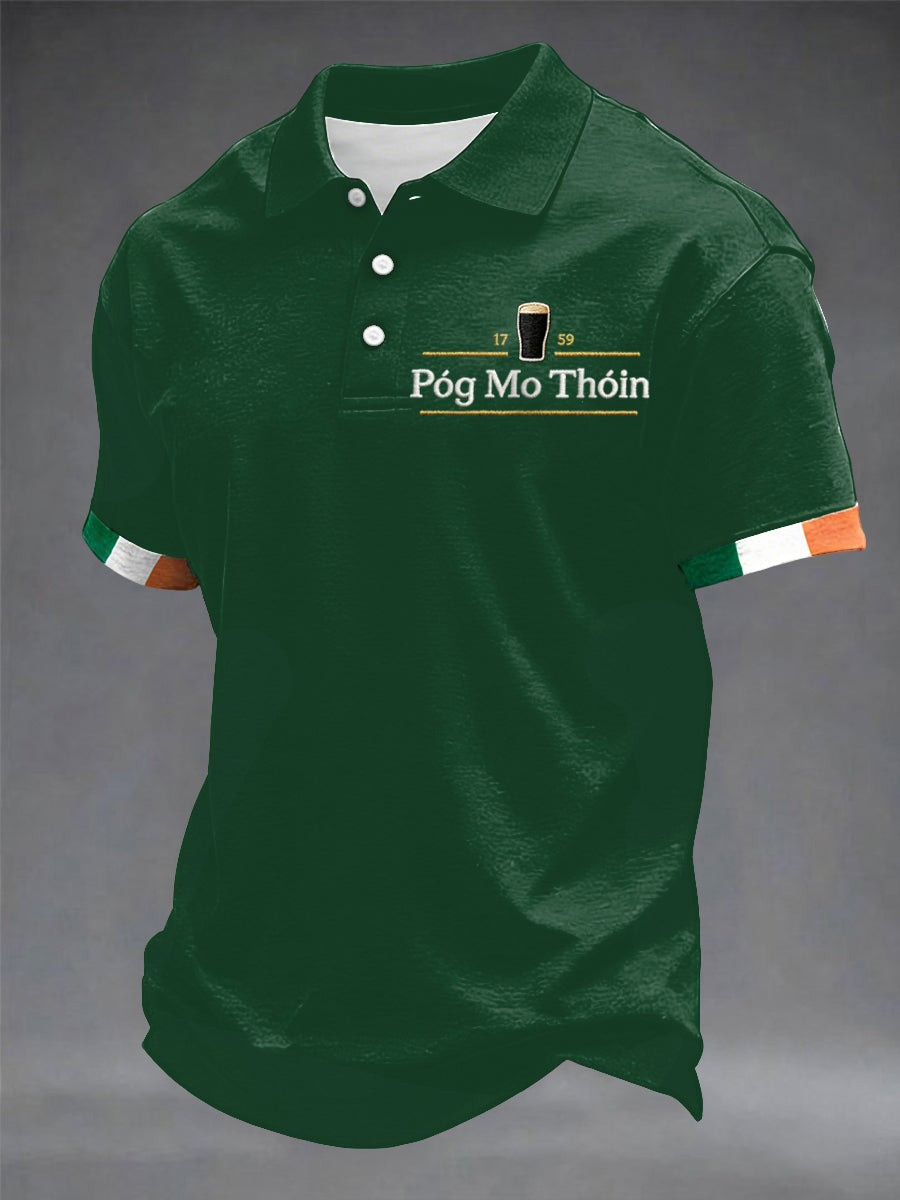 St Patrick's Day Pog Mo Thoin Polo Shirt St Patrick's Day Tops Unique Gifts For Men