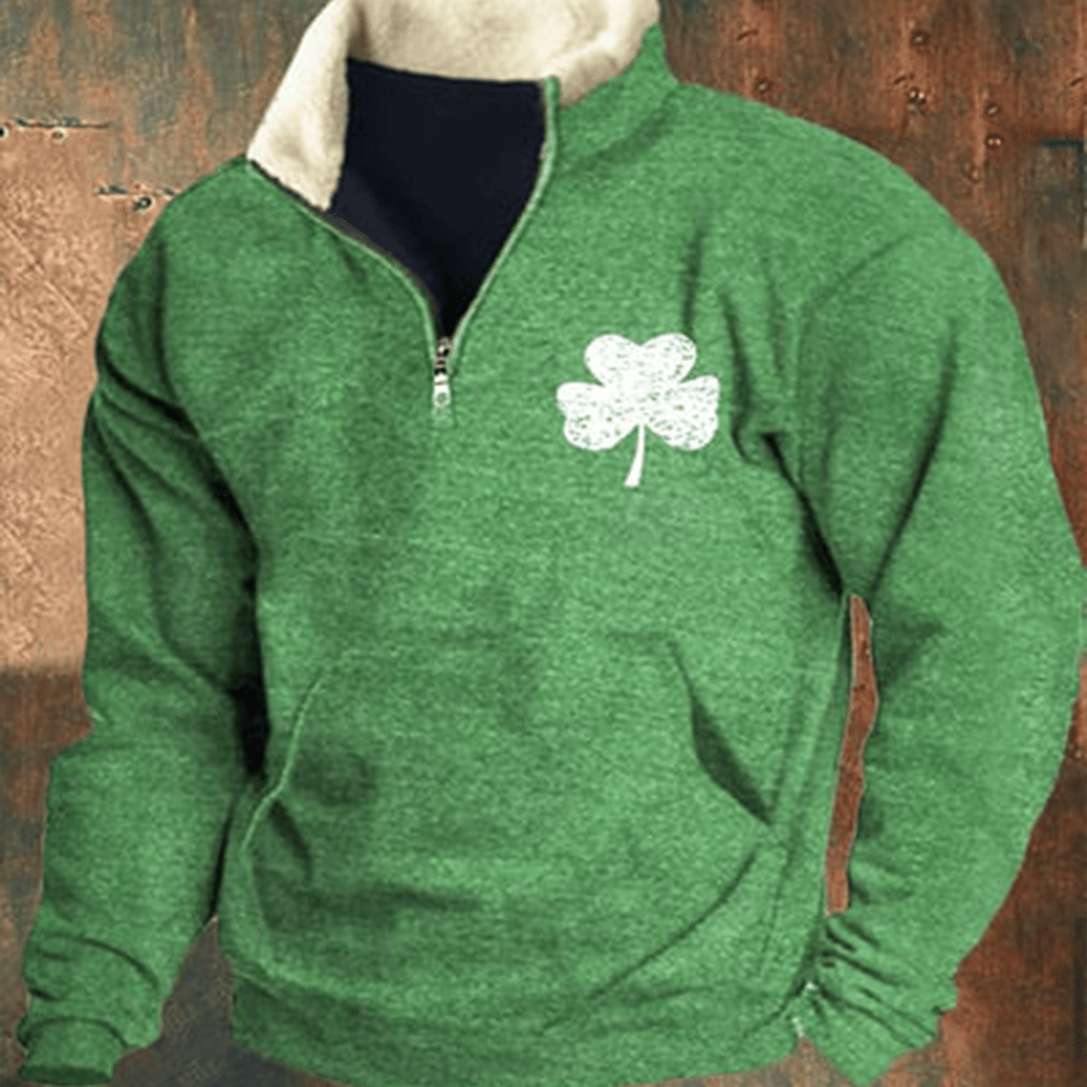 St Patrick's Day Shamrock Art Collar Sweatshirt Saint Patricks Day Outfits Boyfriend Gift Ideas