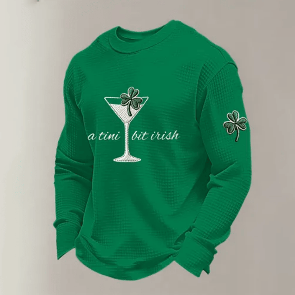 St Patrick's Day Shamrock Art Long Sleeve Shirt A Tini Bit Irish St Pattys Day Outfit