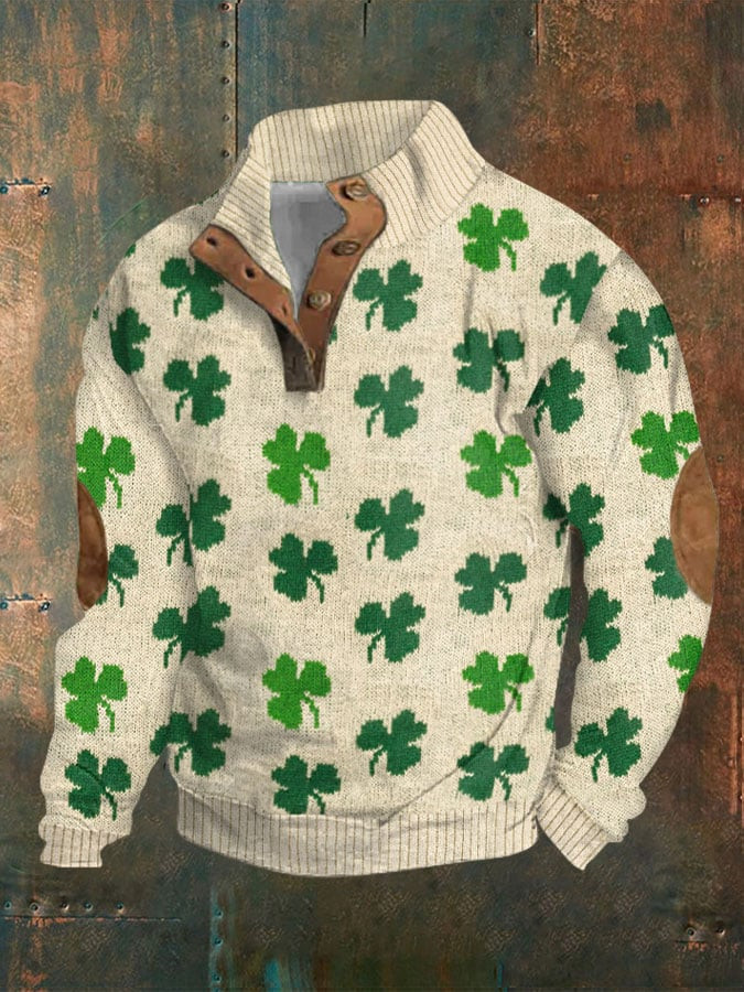 St Patricks Day Shamrock Arts Collar Sweatshirt Seasonal Clothing Cool St Patrick's Day Gifts