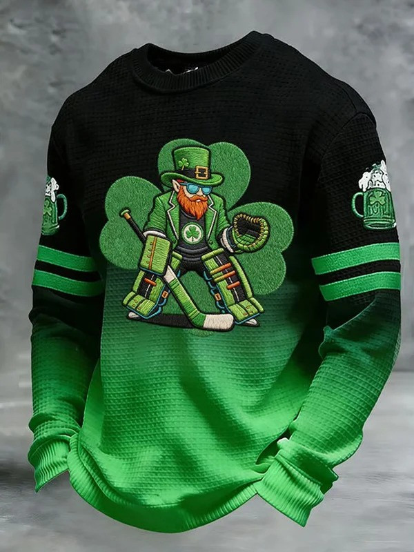 St Patricks Day Shamrock Beer Long Sleeve Shirt Saint Patrick's Day Funny Irish Drinking Gift Men