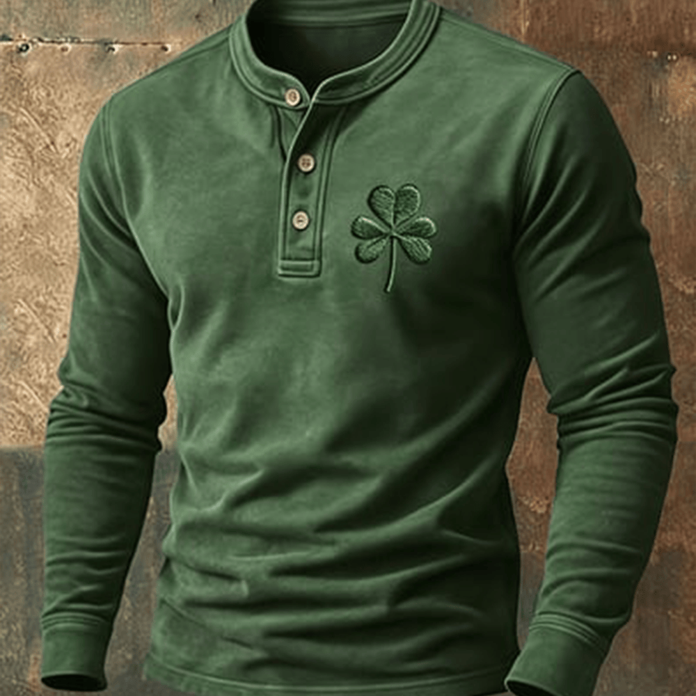 St Patrick's Day Shamrock Button Long Sleeve Shirt St Patrick's Day Outfit St Patrick's Day Gifts