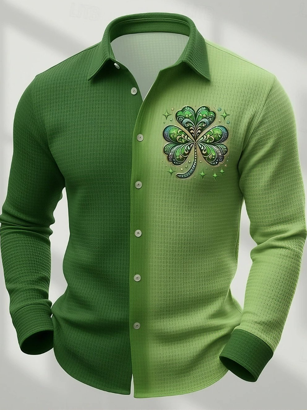 St Patricks Day Shamrock Button Long Sleeve St Pattys Day Outfit Best Gifts For St Patrick's Day