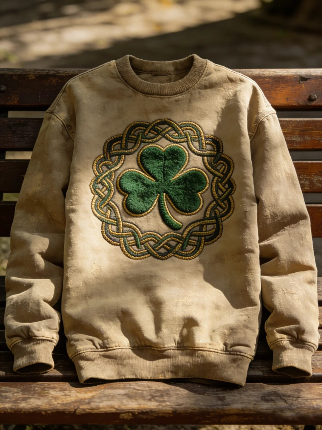 St Patricks Day Shamrock Celtic Knot Sweatshirt Saint Patrick's Day Irish Lucky Clover Gift For Men