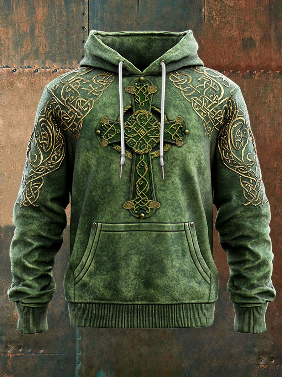 St Patricks Day Shamrock Cross Art Hoodie Luck Of The Irish Hoodie St Patrick's Day Gifts