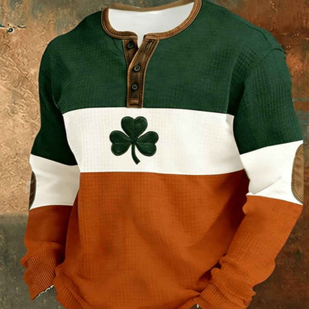 St Patrick's Day Shamrock Design Long Sleeve Shirt St Patrick's Day Apparel St Paddys Day Gift