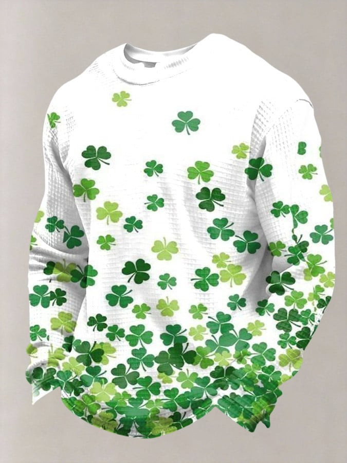 St Patrick's Day Shamrock Graphic Long Sleeve Shirt St Patrick's Day Apparel Great Gift For Him