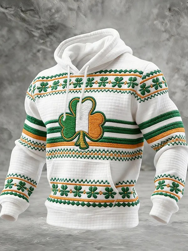 St Patricks Day Shamrock Irish Flag Match Colors Hoodie Irish Lucky Clover Clothings Gift For Him