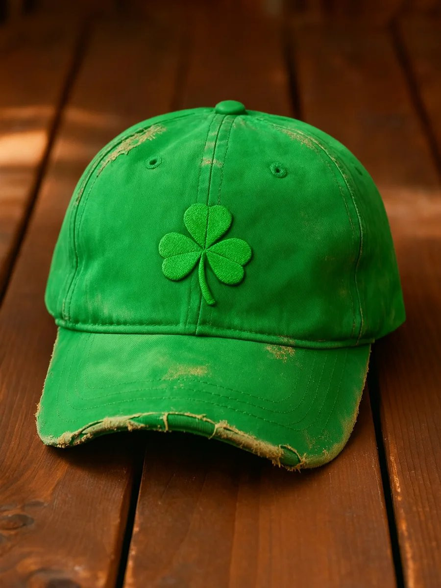 St Patricks Day Shamrock Pattern Vintage Hat St Patrick Day Baseball Cap Unique Gifts For Men