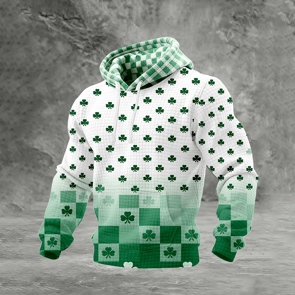 St Patrick's Day Shamrocks Art Hoodie St Patrick's Day Hooded Sweatshirt St Paddys Day Present