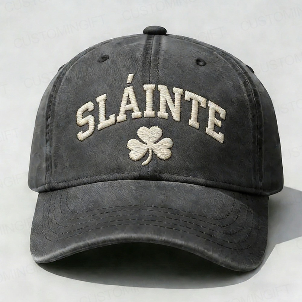 St Patricks Day Slainte Embroidery Baseball Cap Irish Hat Best Gift For St Pattys Day