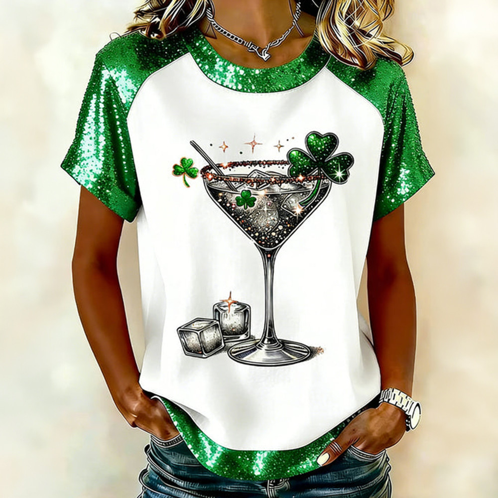St Patrick's Shamrock Hot Mess T-Shirt Happy Saint Patrick's Day Clothes Gift Idea For Girlfriend