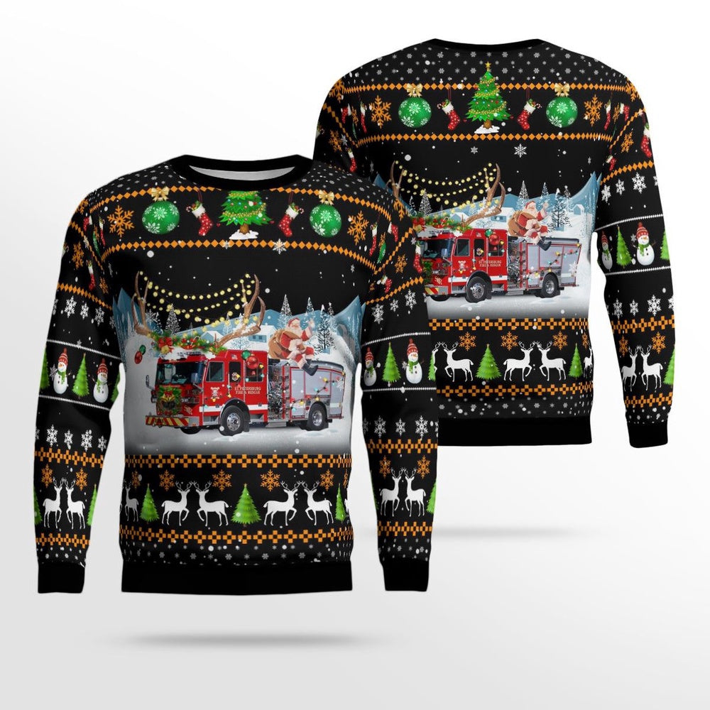St Petersburg Pinellas County Florida St Petersburg Fire Department Christmas Ugly Sweater Unisex Christmas Gift