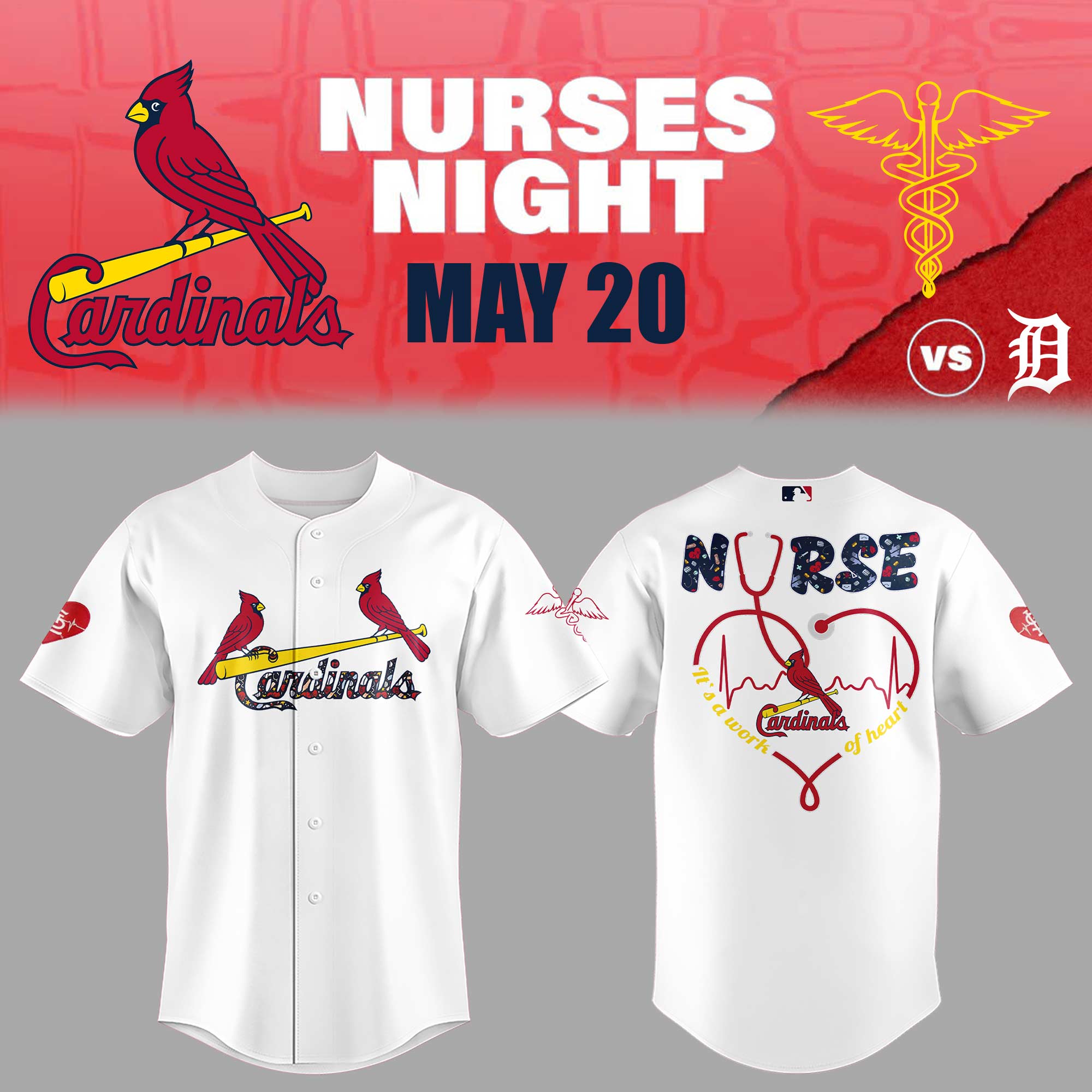 St. Louis Baseball Nurses Night Jersey Baseball Coach Gift Ideas