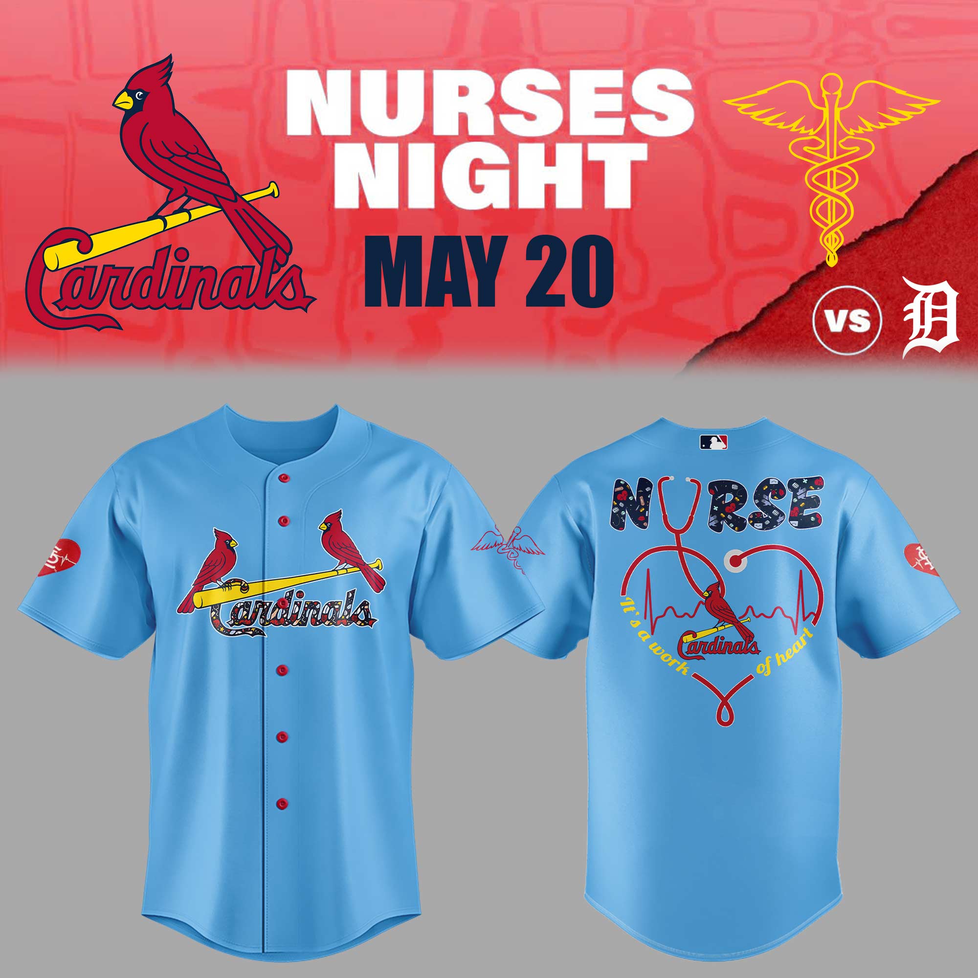 St. Louis Baseball Nurses Night Jersey Baseball Father's Day Gifts
