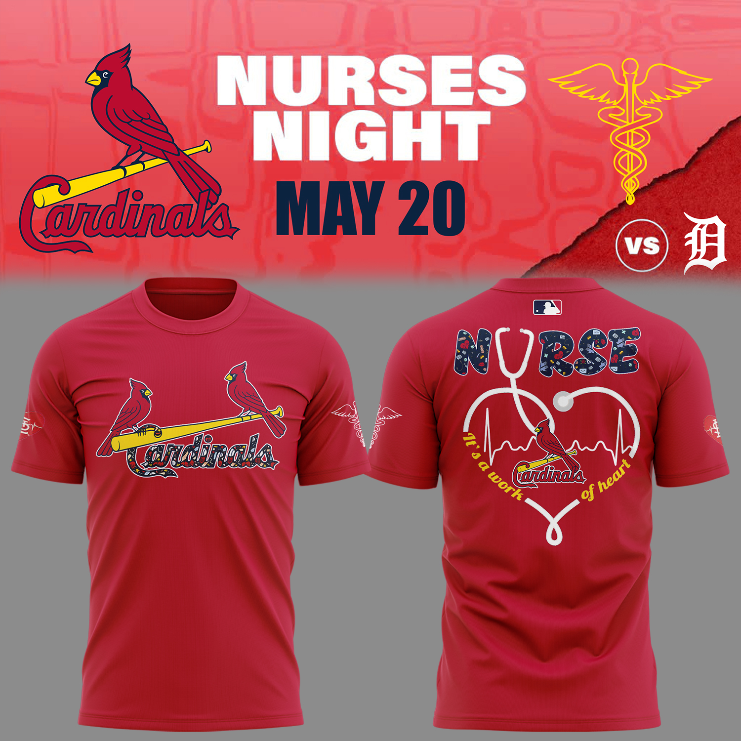 St. Louis Baseball Nurses Night T-Shirt Baseball Gifts Ideas
